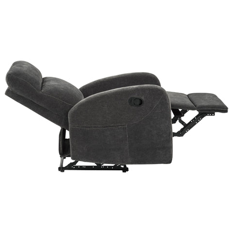 Campus 3-piece Chenille Manual Reclining Sofa Set Charcoal Grey