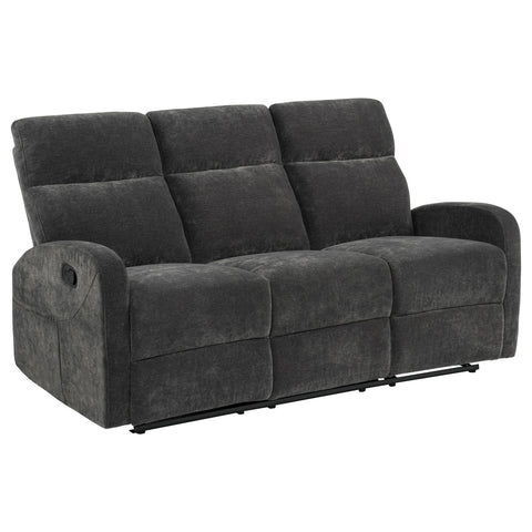 Campus Chenille Manual Reclining Sofa Charcoal Grey