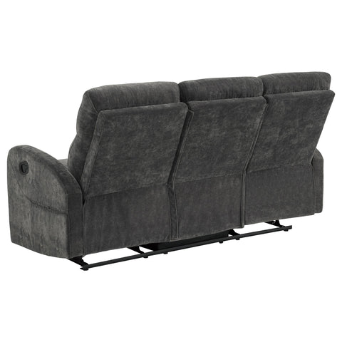 Campus Chenille Manual Reclining Sofa Charcoal Grey
