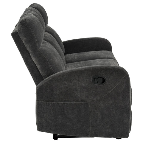 Campus Chenille Manual Reclining Sofa Charcoal Grey