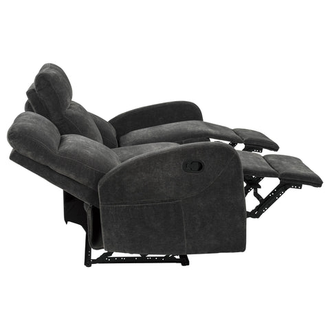 Campus Chenille Manual Reclining Sofa Charcoal Grey