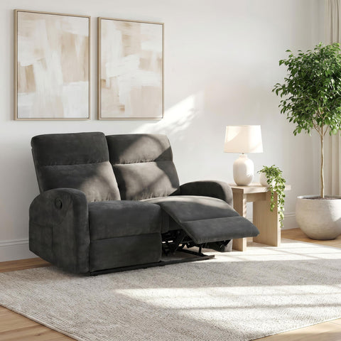 Campus Chenille Manual Reclining Loveseat Charcoal Grey