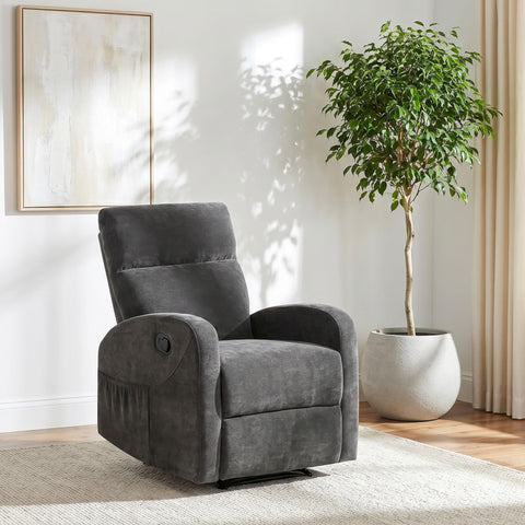 Campus Chenille Manual Recliner Charcoal Grey