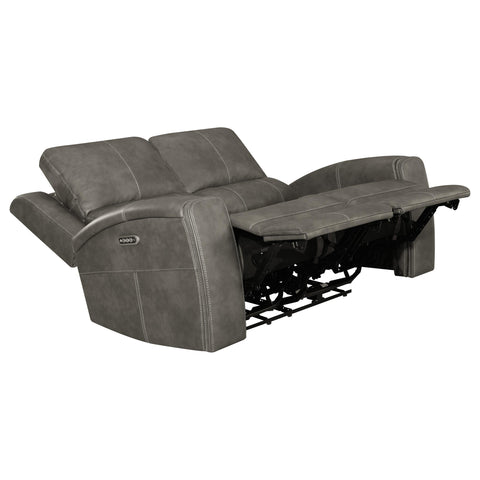 Roanne 3-piece Triple Power Reclining Sofa Set Charcoal