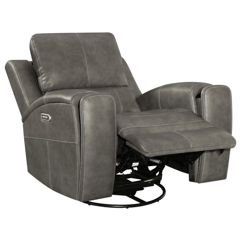 Roanne 3-piece Triple Power Reclining Sofa Set Charcoal