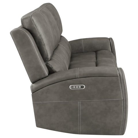 Roanne Triple Power Reclining Sofa Charcoal