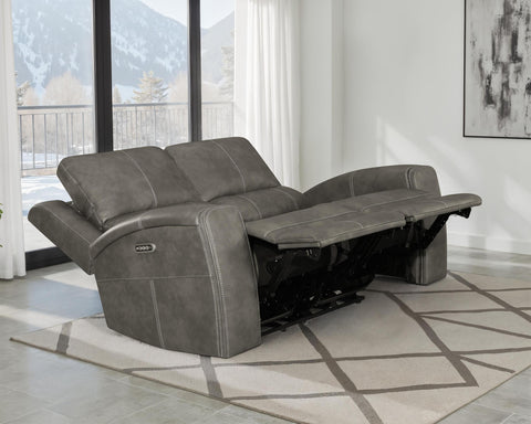 Roanne Triple Power Reclining Loveseat Charcoal