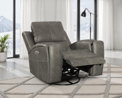 Roanne Triple Power Swivel Glider Recliner Charcoal