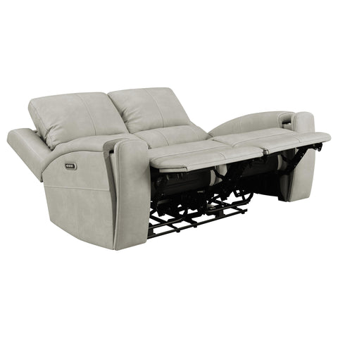 Roanne 2-piece Triple Power Reclining Sofa Set Grey