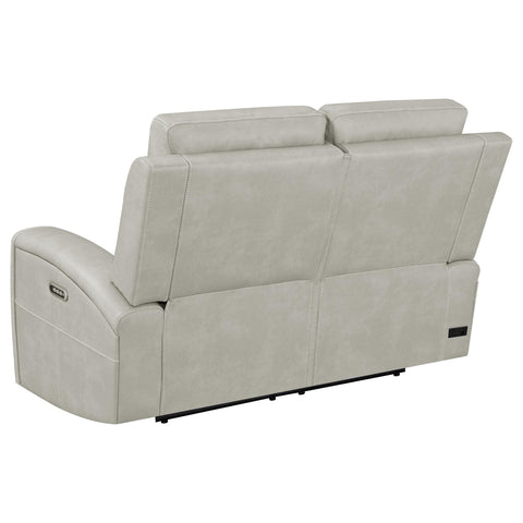 Roanne 2-piece Triple Power Reclining Sofa Set Grey