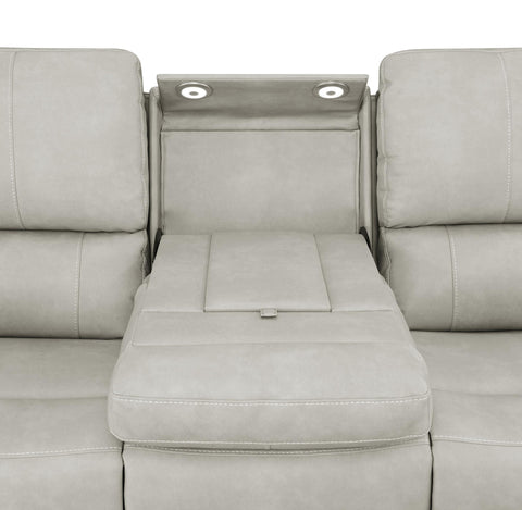 Roanne 2-piece Triple Power Reclining Sofa Set Grey