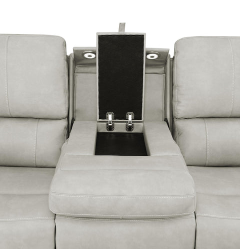 Roanne Triple Power Reclining Sofa Grey