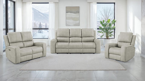 Roanne Triple Power Reclining Sofa Grey