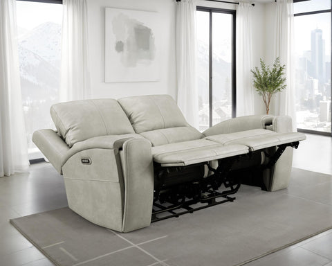 Roanne Triple Power Reclining Loveseat Grey