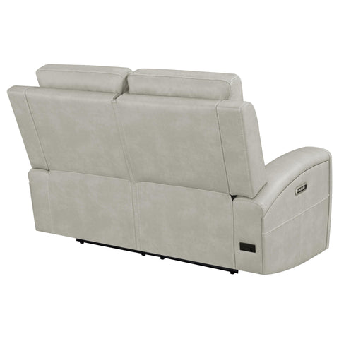Roanne Triple Power Reclining Loveseat Grey