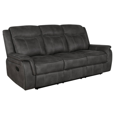 Toula 2-piece Upholstered Reclining Sofa Set CharcoalCharcoal