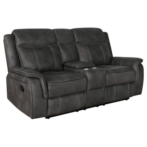 Toula 2-piece Upholstered Reclining Sofa Set CharcoalCharcoal