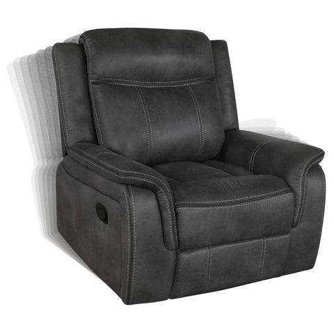 Toula 3-piece Upholstered Reclining Sofa Set CharcoalCharcoal