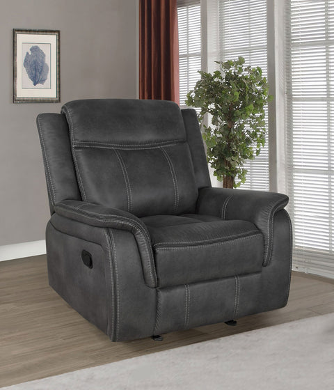 Toula Upholstered Padded Arm Glider Recliner CharcoalCharcoal