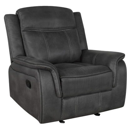 Toula Upholstered Padded Arm Glider Recliner CharcoalCharcoal
