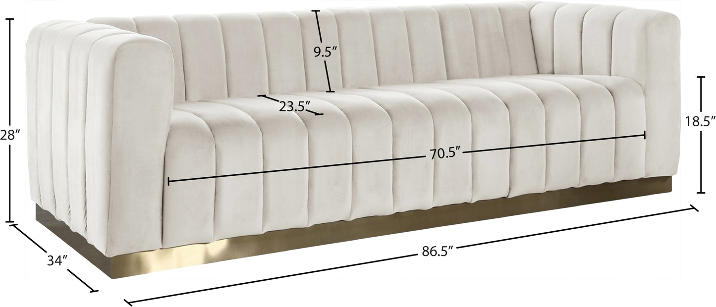 mitzy cream velvet sofa s