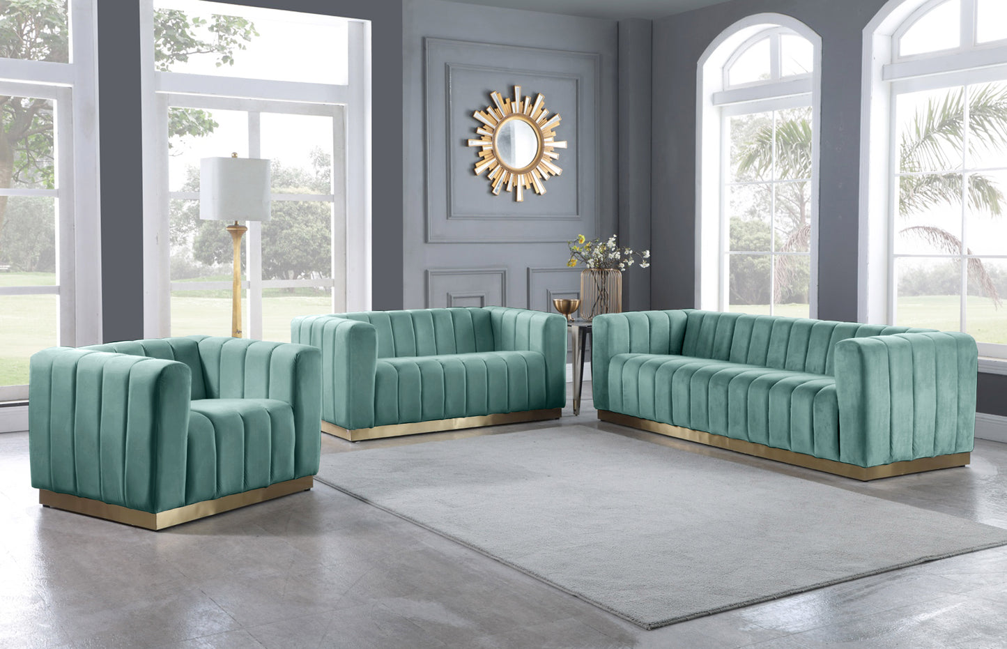 mitzy mint velvet loveseat l