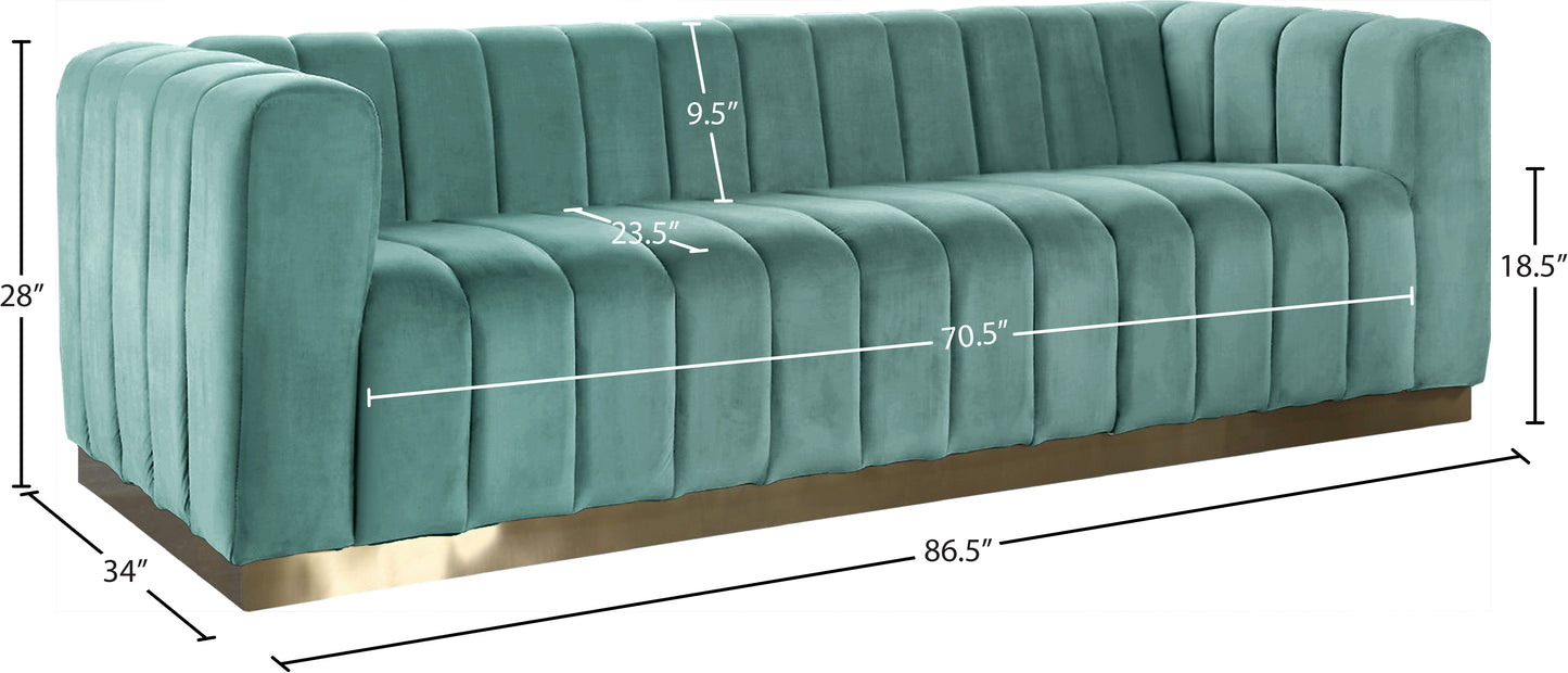 mitzy mint velvet sofa s