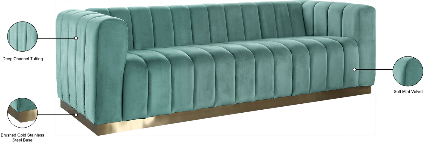 mitzy mint velvet sofa s