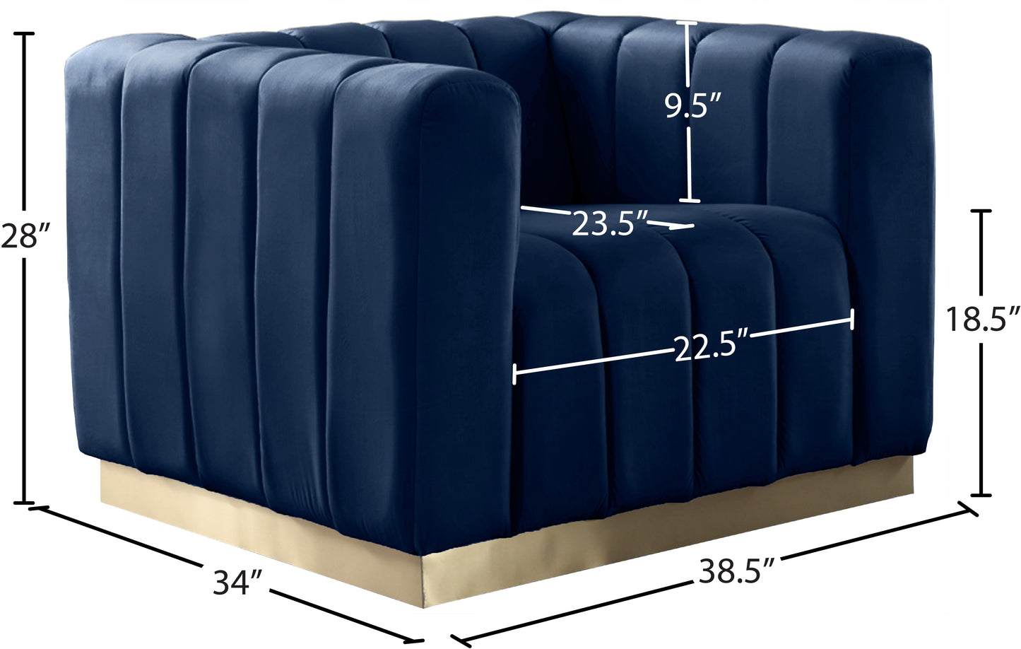 mitzy navy velvet chair c