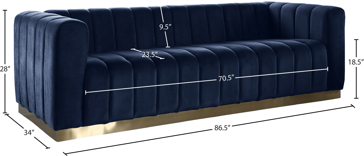 mitzy navy velvet sofa s