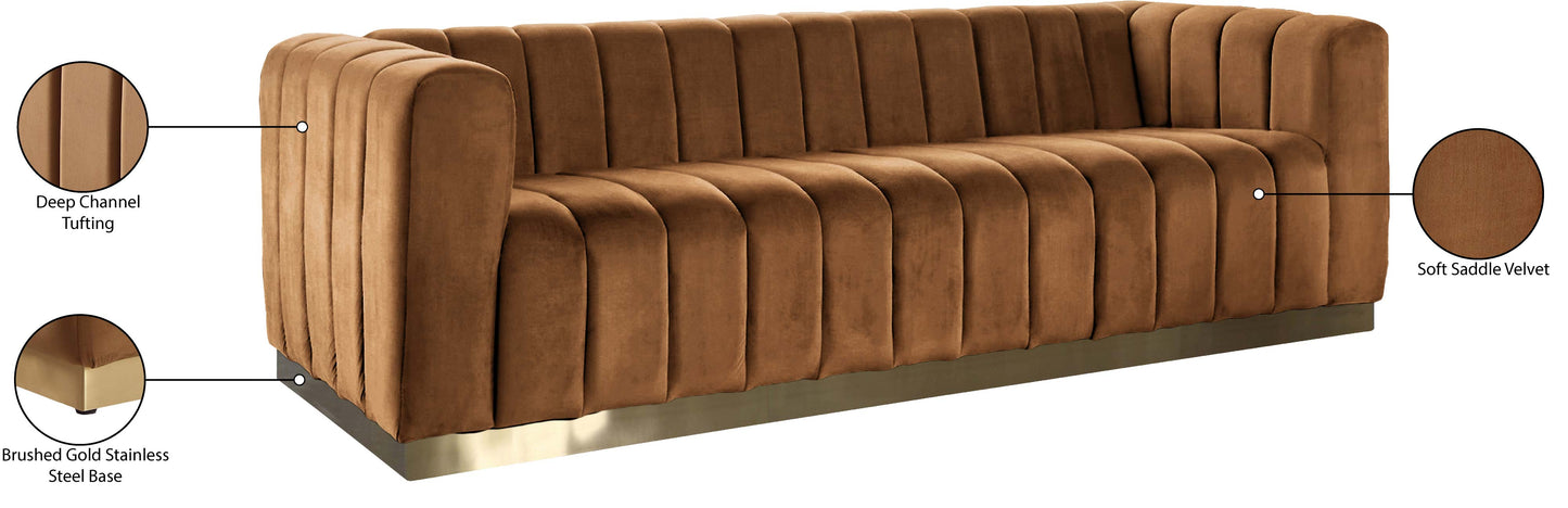 mitzy saddle velvet sofa s