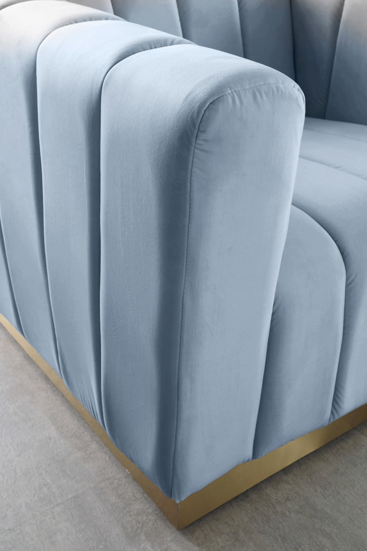 mitzy sky blue velvet chair c