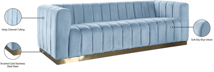 Mitzy Sky Blue Velvet Sofa S