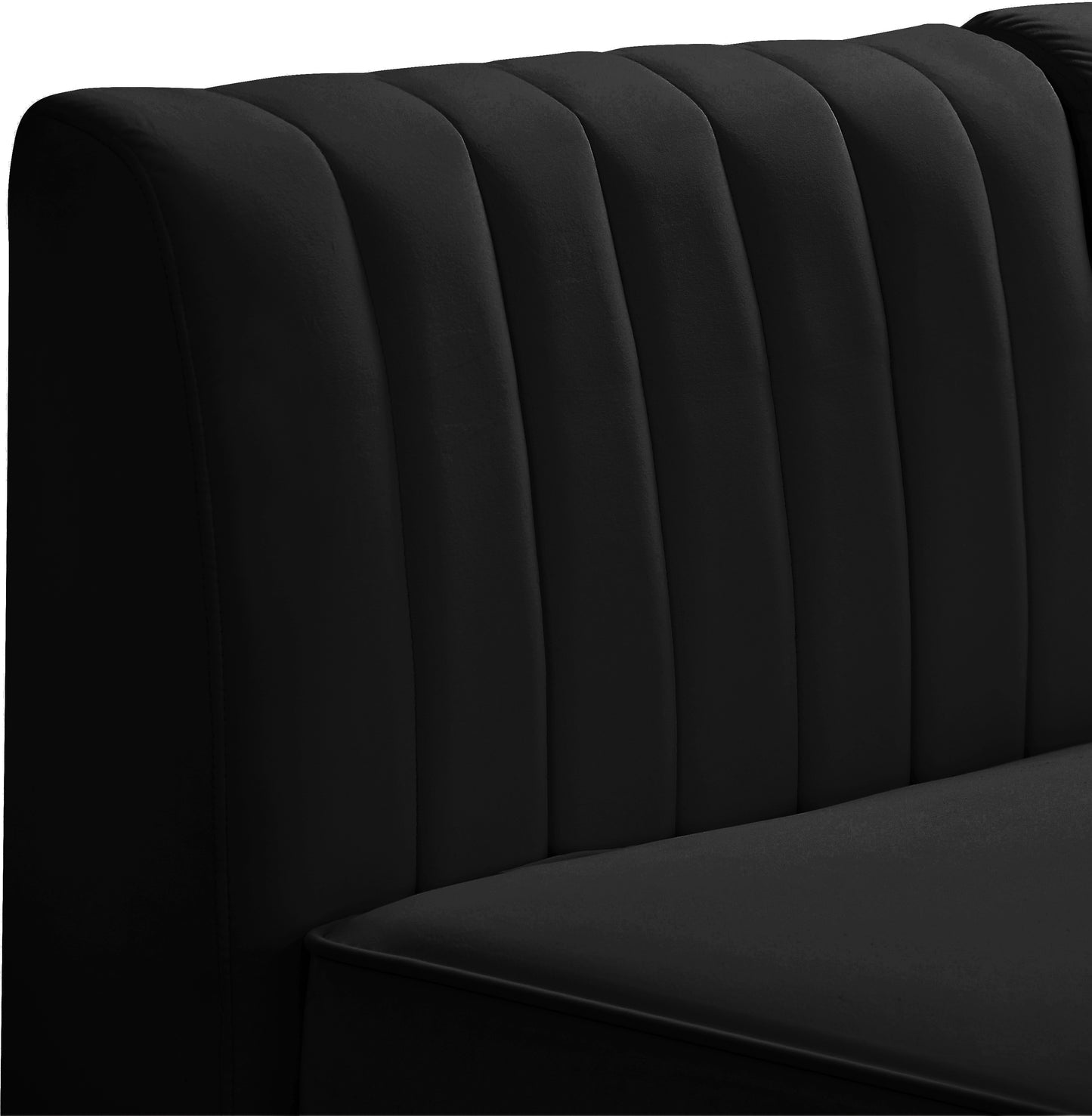 julia black velvet armless chair armless