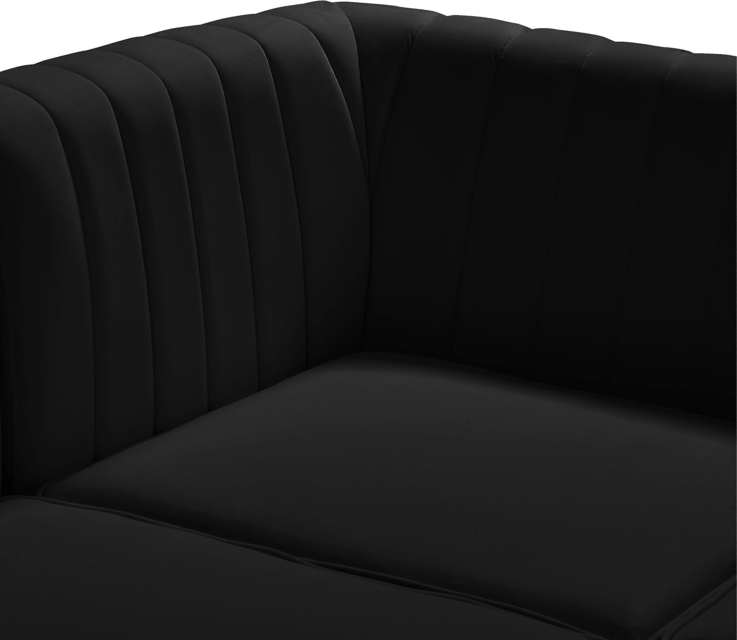 julia black velvet armless chair armless