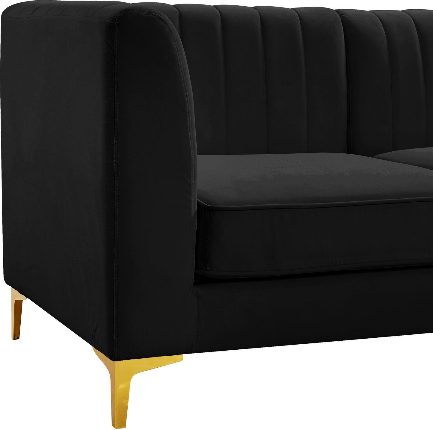 julia black velvet armless chair armless