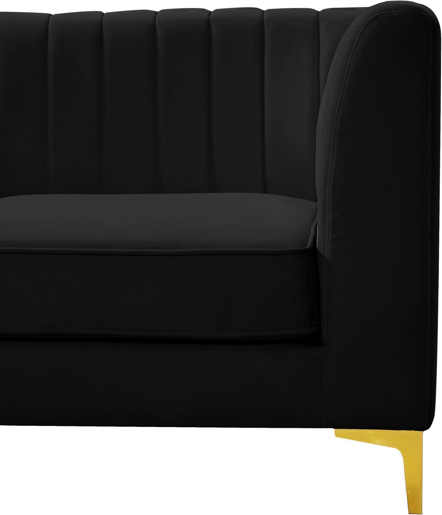 julia black velvet armless chair armless