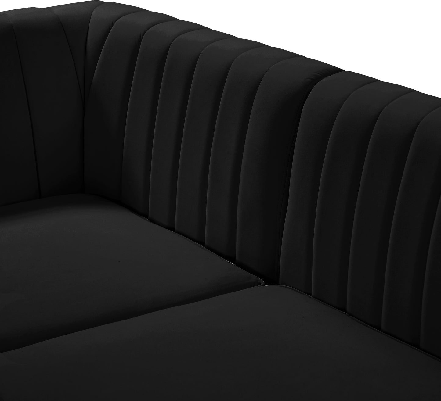 julia black velvet armless chair armless