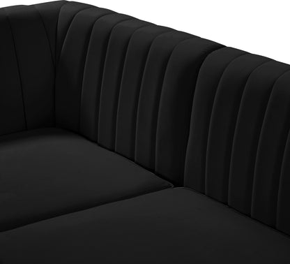 Julia Black Velvet Armless Chair Armless