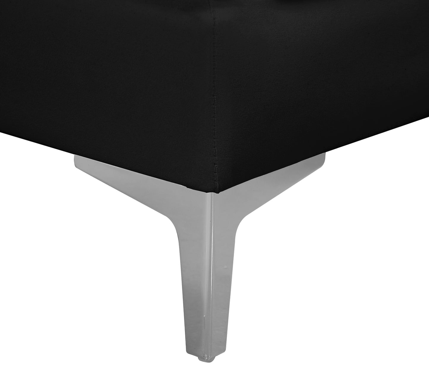 julia black velvet armless chair armless