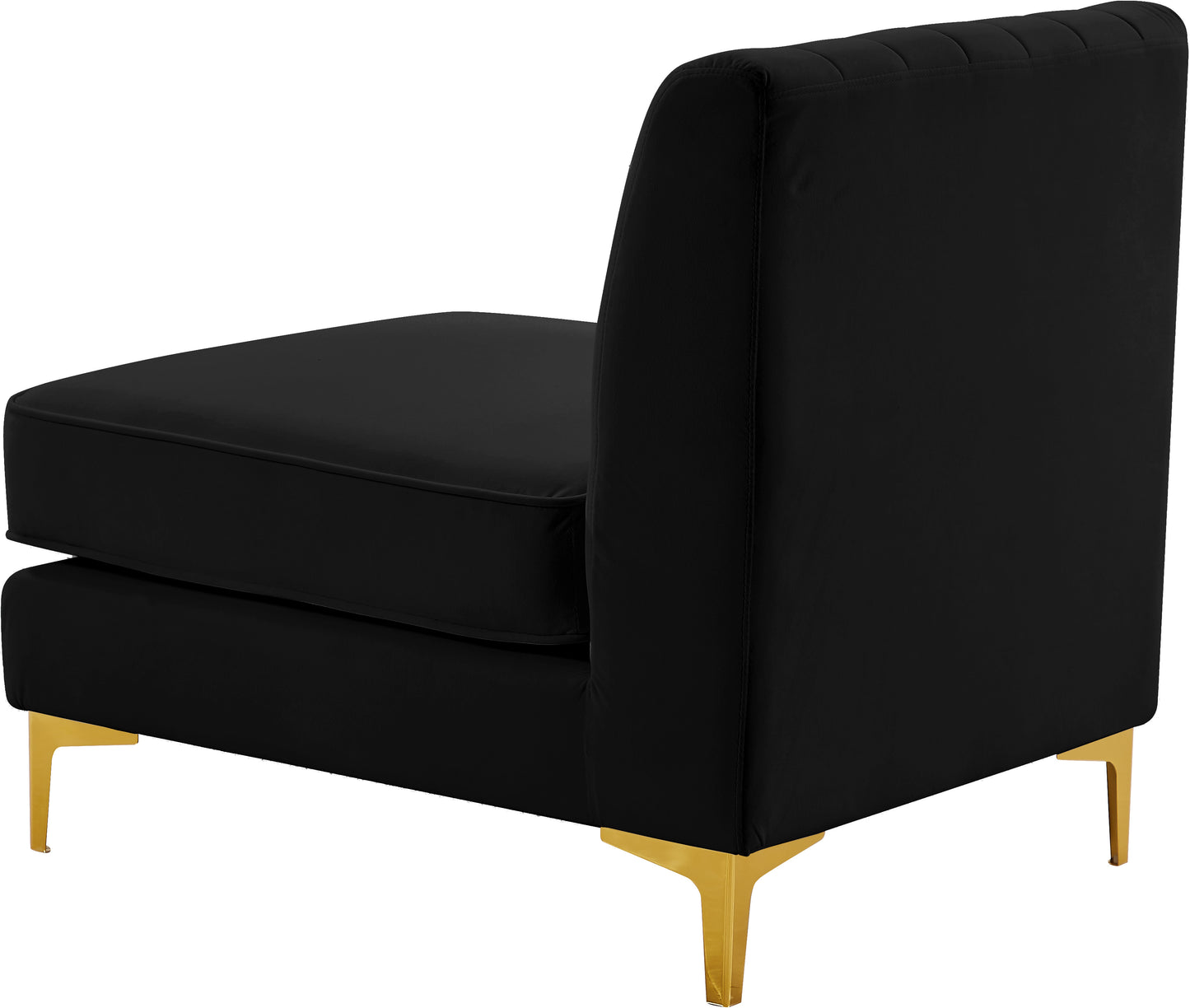 julia black velvet armless chair armless