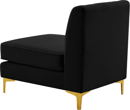 Julia Black Velvet Armless Chair Armless