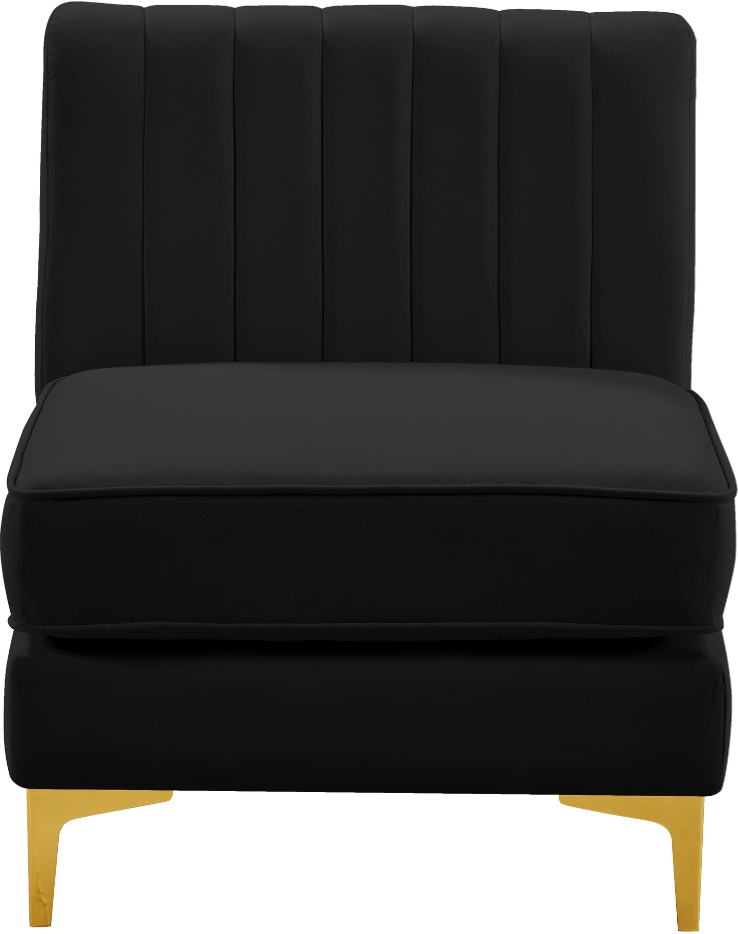 julia black velvet armless chair armless