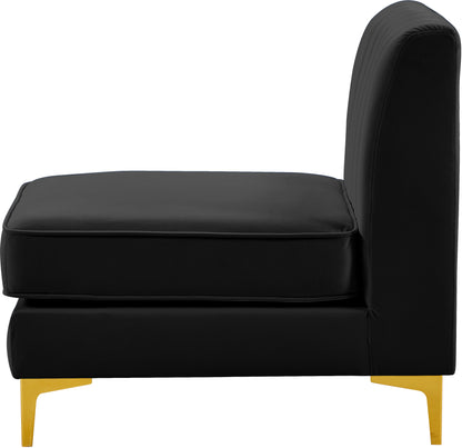 Julia Black Velvet Armless Chair Armless