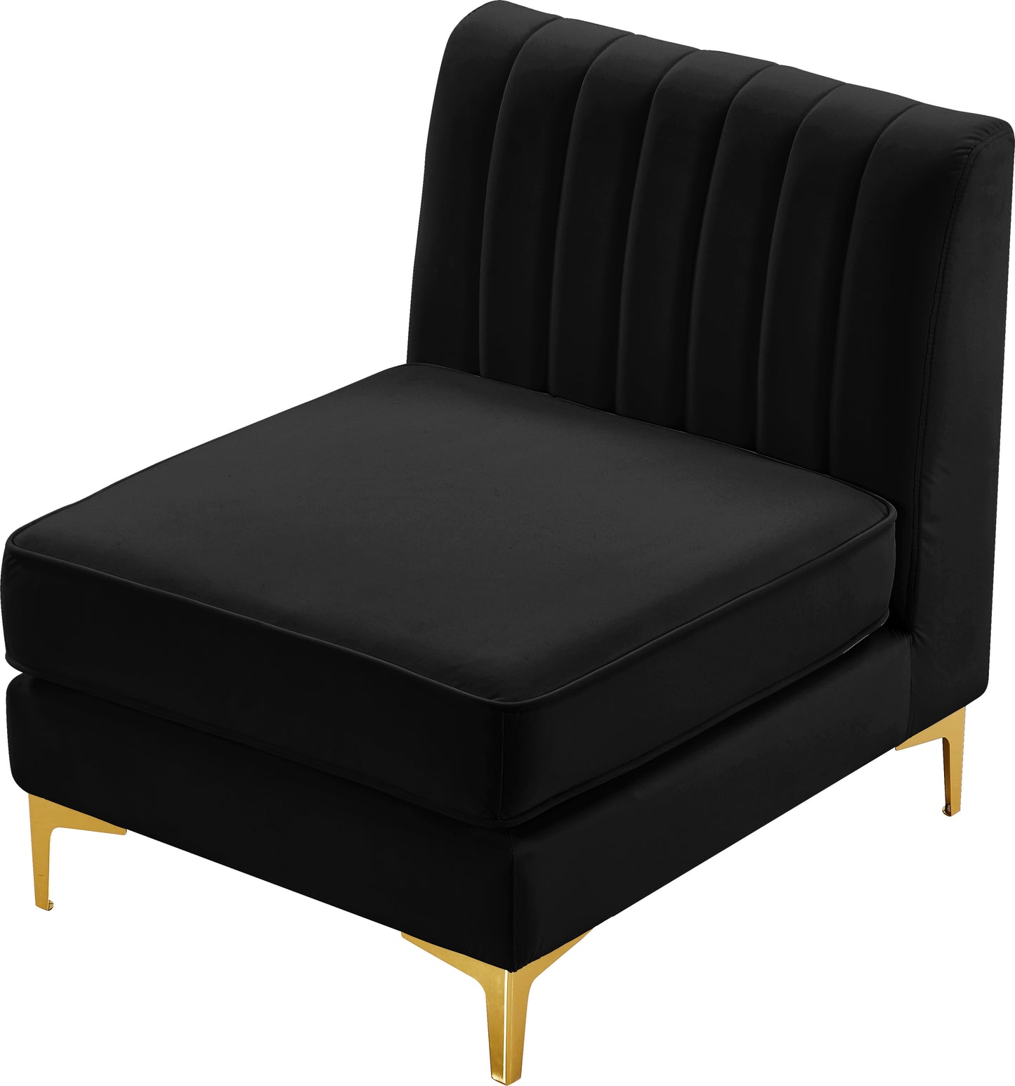 julia black velvet armless chair armless