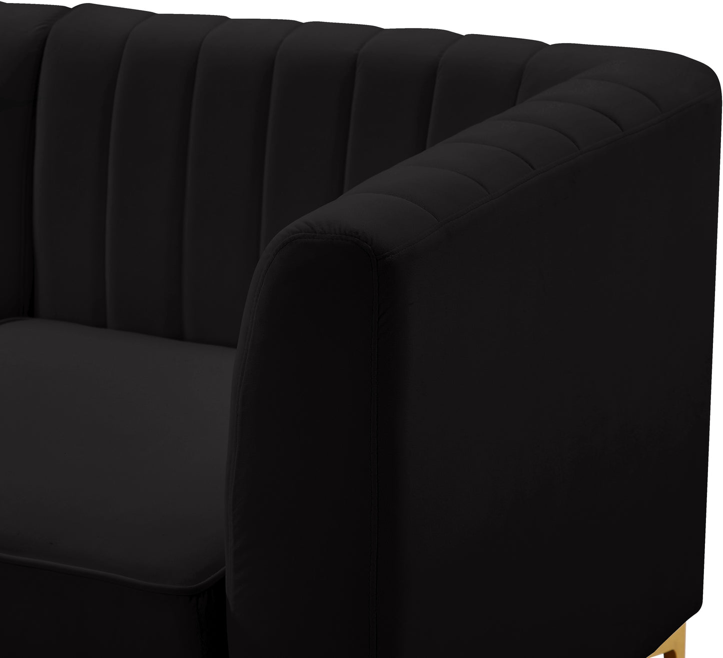 julia black velvet armless chair armless