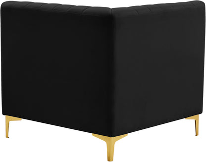 Julia Black Velvet Corner Chair Corner