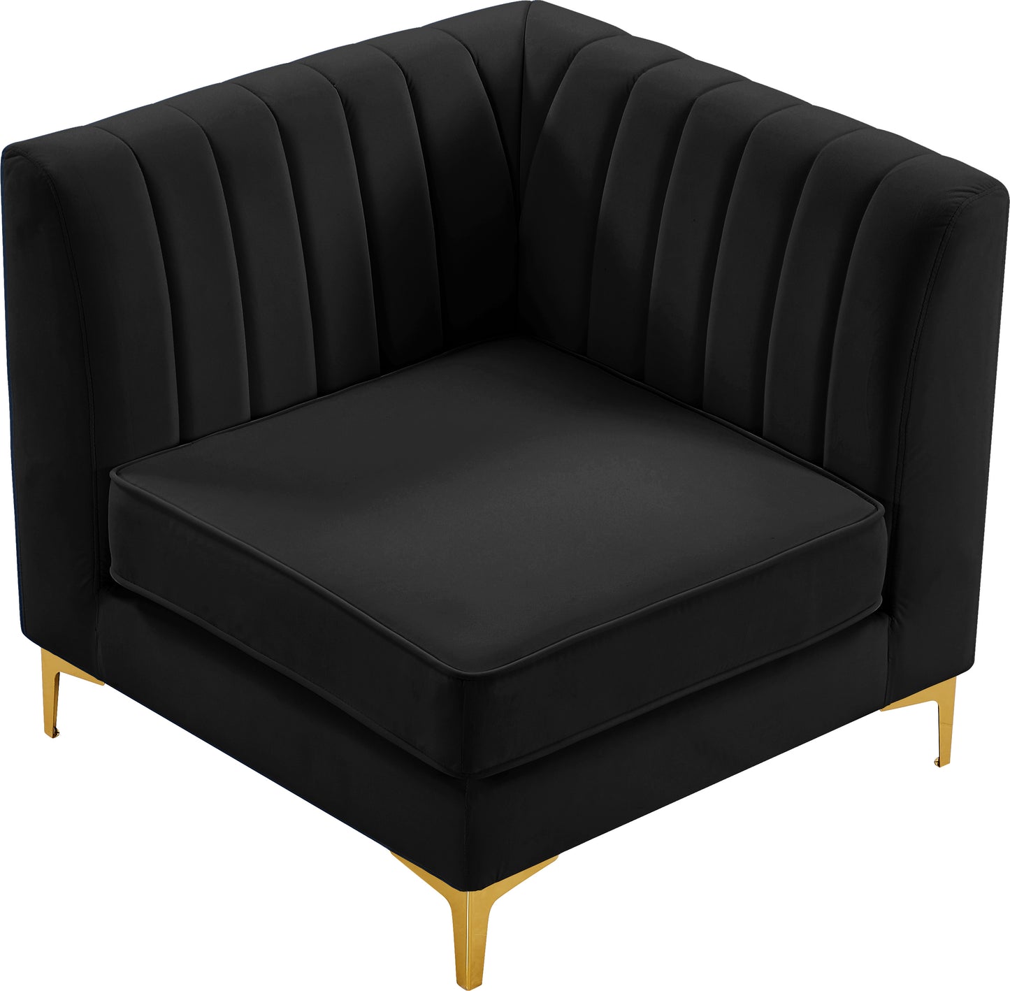 julia black velvet corner chair corner