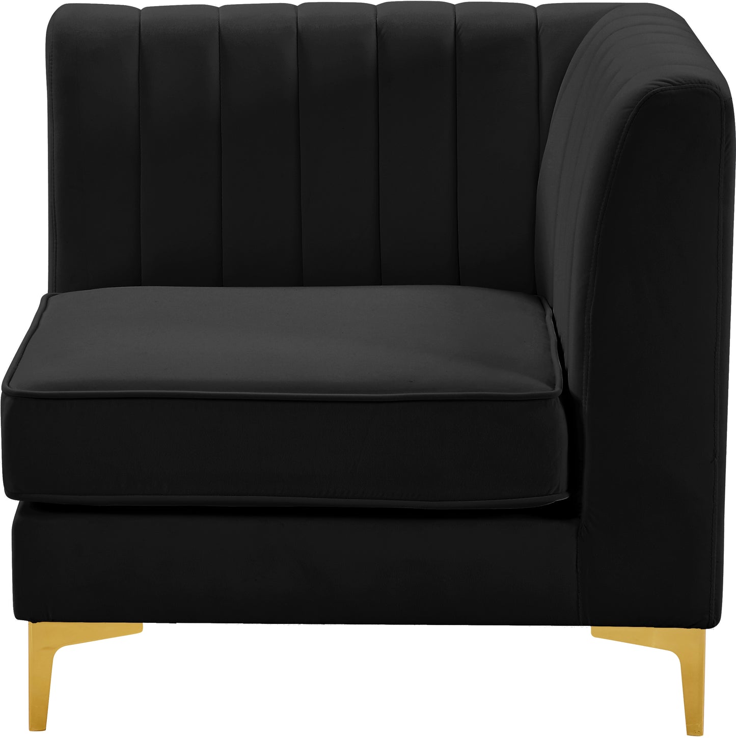 julia black velvet corner chair corner