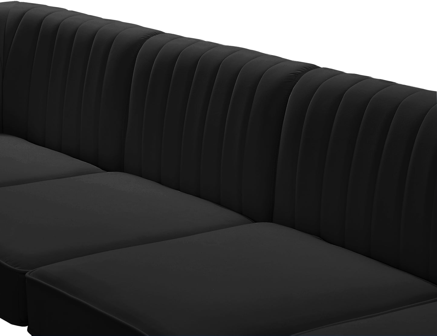 julia black velvet modular sofa s119